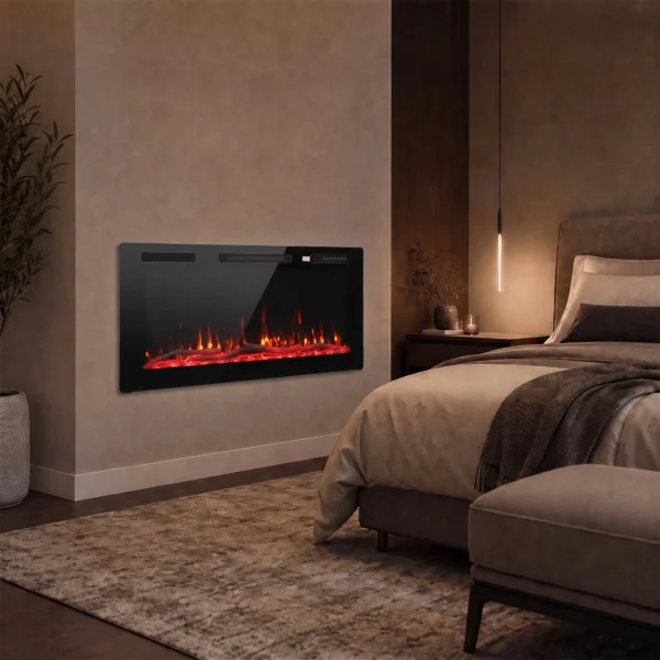 Elektrische Haard Met Vlam Effect En Wandhaard Met Afstandsbediening