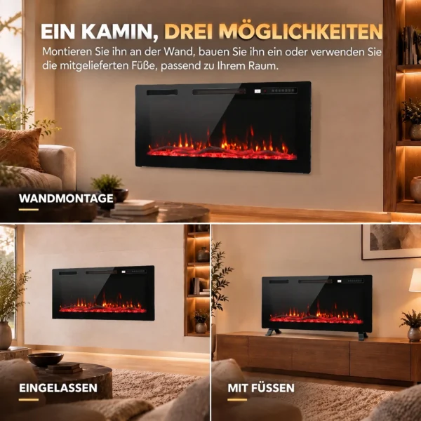 Elektrische Haard Met Vlam Effect En Wandhaard Met Afstandsbediening