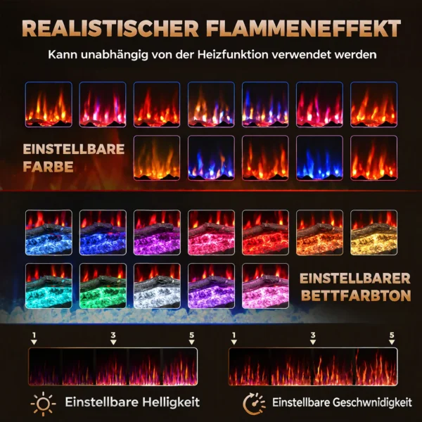 Elektrische Haard Met Vlam Effect En Wandhaard Met Afstandsbediening