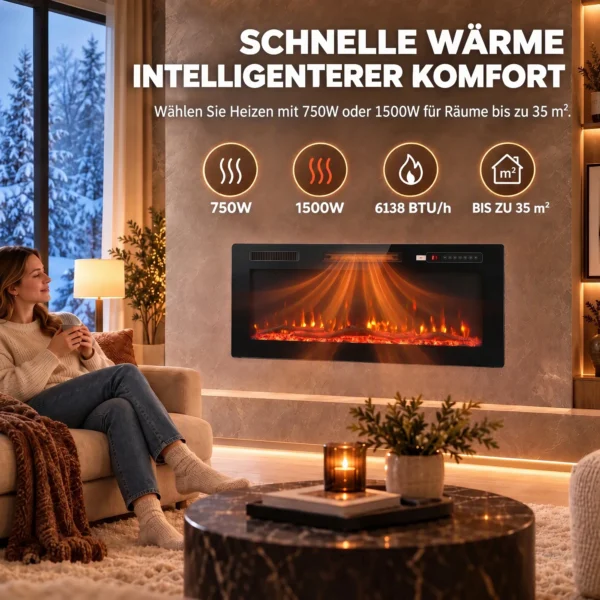 Elektrische Haard Met Vlam Effect En Wandhaard Met Afstandsbediening