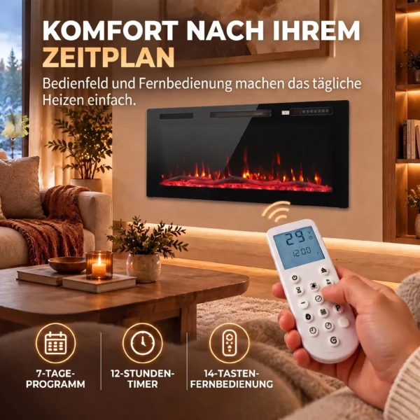 Elektrische Haard Met Vlam Effect En Wandhaard Met Afstandsbediening