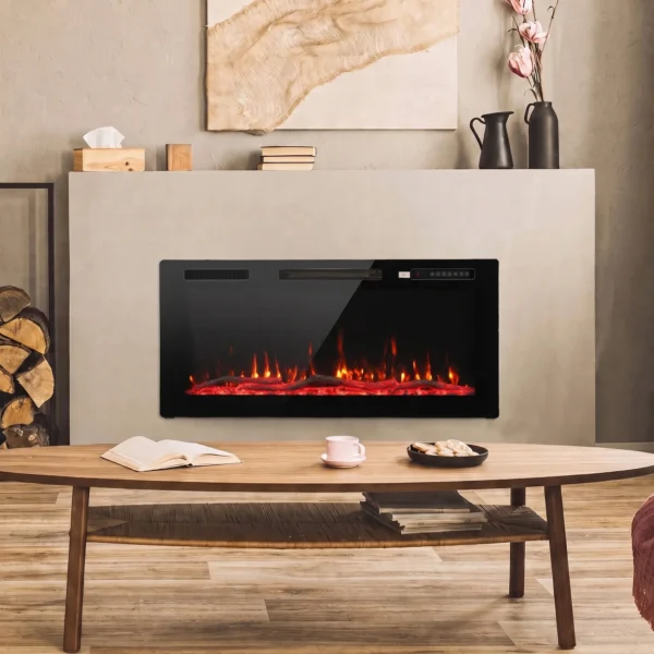 Elektrische Haard Met Vlam Effect En Wandhaard Met Afstandsbediening