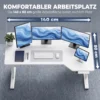 Elektrische Hoekbureau, 3 Opslagruimtes, Kabelbeheer, 2 Haken, L vorm, Wit