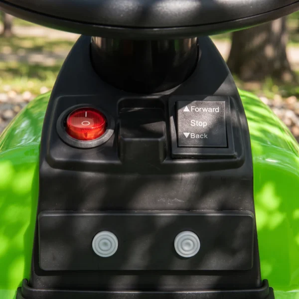 Elektrische Kindertractor Met Afneembare Aanhanger, Opzittractor Met Lithium accu, Voetpedaal, Muziek, Claxon, Licht, Groen