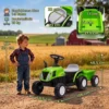 Elektrische Kindertractor Met Afneembare Aanhanger, Opzittractor Met Lithium accu, Voetpedaal, Muziek, Claxon, Licht, Groen