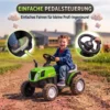 Elektrische Kindertractor Met Afneembare Aanhanger, Opzittractor Met Lithium accu, Voetpedaal, Muziek, Claxon, Licht, Groen