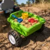 Elektrische Kindertractor Met Afneembare Aanhanger, Opzittractor Met Lithium accu, Voetpedaal, Muziek, Claxon, Licht, Groen