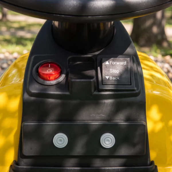 Elektrische Kindertractor Met Afneembare Aanhanger, Opzittractor Met Lithiumbatterij, Voetpedaal, Muziek, Claxonlicht, Geel