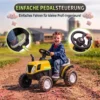 Elektrische Kindertractor Met Afneembare Aanhanger, Opzittractor Met Lithiumbatterij, Voetpedaal, Muziek, Claxonlicht, Geel