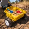 Elektrische Kindertractor Met Afneembare Aanhanger, Opzittractor Met Lithiumbatterij, Voetpedaal, Muziek, Claxonlicht, Geel