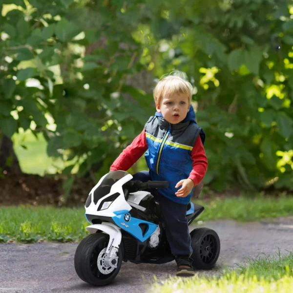 Elektrische Motorfiets Kinderen BMW S1000RR 6V Elektrische Motorfiets Met Koplamp Muziek 2,5 Km/u Voor Kinderen 18 36 Maanden Blauw