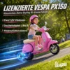Elektrische Motorfiets Kinderen Vespa PX150 12V Elektrische Motorfiets Met Lithium Batterij 35W 2 Motoren 25° Stuurbegrenzing Voor 3 6 Jaar