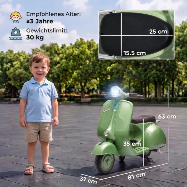 Elektrische Motorfiets Voor Kinderen 6 V Met Stabilisatiewielen, Lithium Batterij, Zachte Start, Muziek, USB Koplamp Toeter