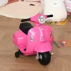 Elektrische Motorfiets Voor Kinderen 6V Met Stabilisatoren, Koplamp, Claxon 3km/u Voor 1,5 3 Jaar, Roze