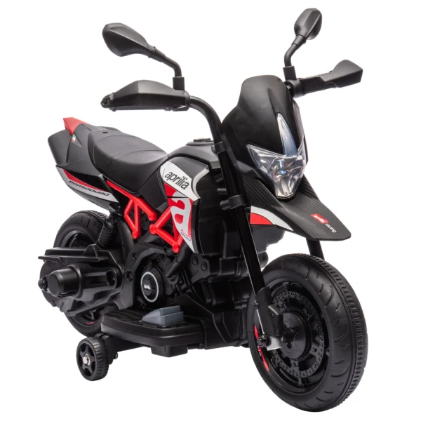 Elektrische Motorfiets Voor Kinderen APRILIA 6 V Elektrische Motorfiets Met Lithium Batterij 25W Motor 30° Stuurbeperking Afneembare Steunwielen