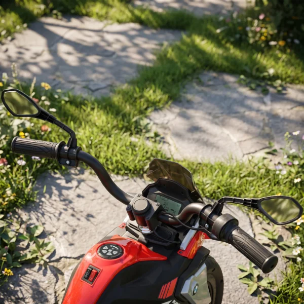 Elektrische Motorfiets Voor Kinderen BMW 12V Kinder Motocross Met Lithium Batterij 35W Motor Draaigasgreep Steunwielen PU Zitje Tot 6km/u