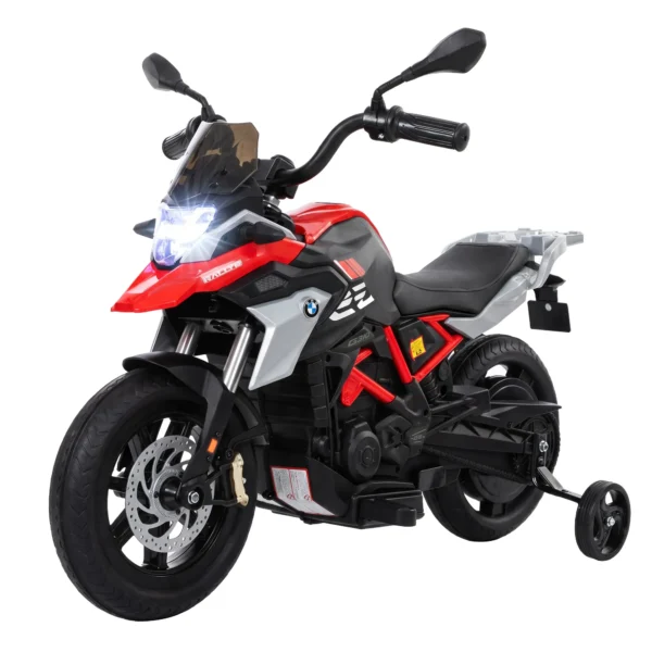 Elektrische Motorfiets Voor Kinderen BMW 12V Kinder Motocross Met Lithium Batterij 35W Motor Draaigasgreep Steunwielen PU Zitje Tot 6km/u
