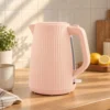 Elektrische Waterkoker, 1,7L, Snelkookfunctie, 2200W, Met Verwijderbare Kalkfilter, Automatische Uitschakeling, Roze