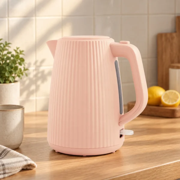 Elektrische Waterkoker, 1,7L, Snelkookfunctie, 2200W, Met Verwijderbare Kalkfilter, Automatische Uitschakeling, Roze