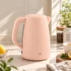 Elektrische Waterkoker, 1,7L, Snelkookfunctie, 2200W, Met Verwijderbare Kalkfilter, Automatische Uitschakeling, Roze