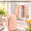 Elektrische Waterkoker, 1,7L, Snelkookfunctie, 2200W, Met Verwijderbare Kalkfilter, Automatische Uitschakeling, Roze