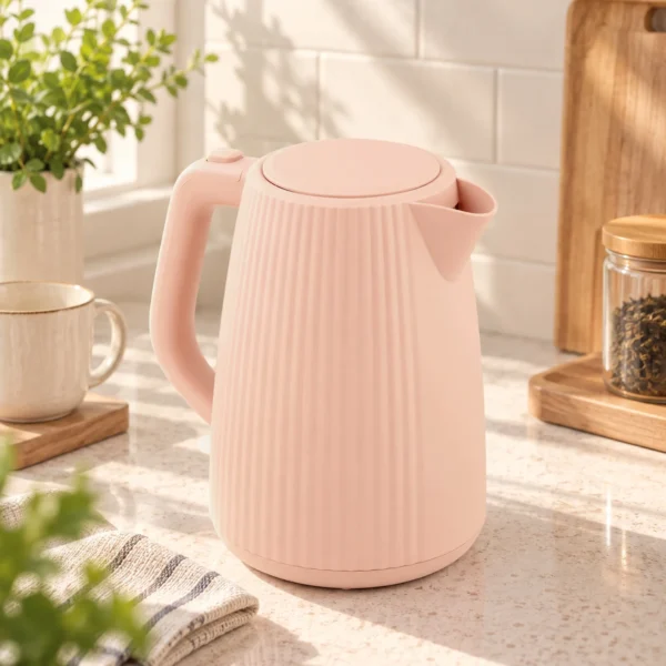 Elektrische Waterkoker, 1,7L, Snelkookfunctie, 2200W, Met Verwijderbare Kalkfilter, Automatische Uitschakeling, Roze