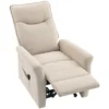 Elektrischer Relaxsessel Mit Liegefunktion, TV Sessel Mit Aufstehhilfe Und Fußstütze, Bis 150kg Creme