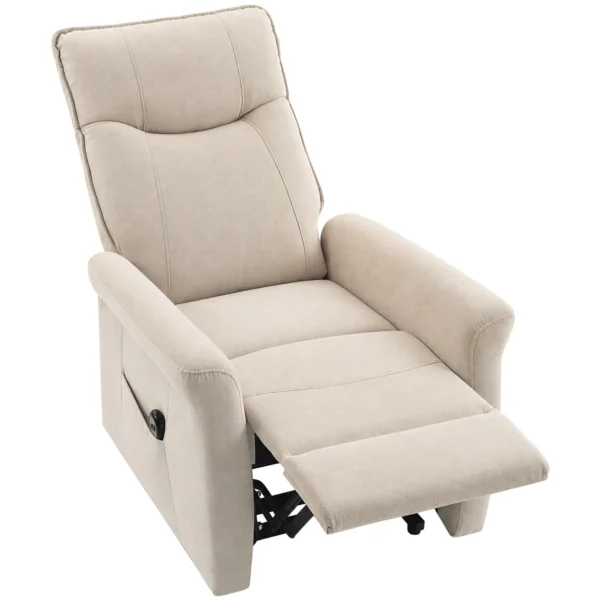 Elektrischer Relaxsessel Mit Liegefunktion, TV Sessel Mit Aufstehhilfe Und Fußstütze, Bis 150kg Creme