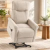 Elektrischer Relaxsessel Mit Liegefunktion, TV Sessel Mit Aufstehhilfe Und Fußstütze, Bis 150kg Creme