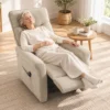 Elektrischer Relaxsessel Mit Liegefunktion, TV Sessel Mit Aufstehhilfe Und Fußstütze, Bis 150kg Creme