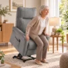 Elektrischer Relaxsessel Mit Liegefunktion, TV Sessel Mit Aufstehhilfe Und Fußstütze, Bis 150kg Grau