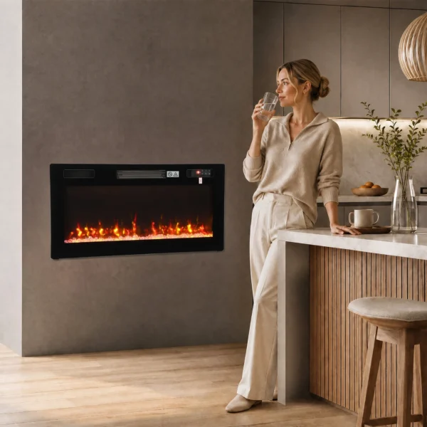 Elektrokachel Ultradun Ontwerp Elektrische Kachel Verwarming Afstandsbediening 92cm