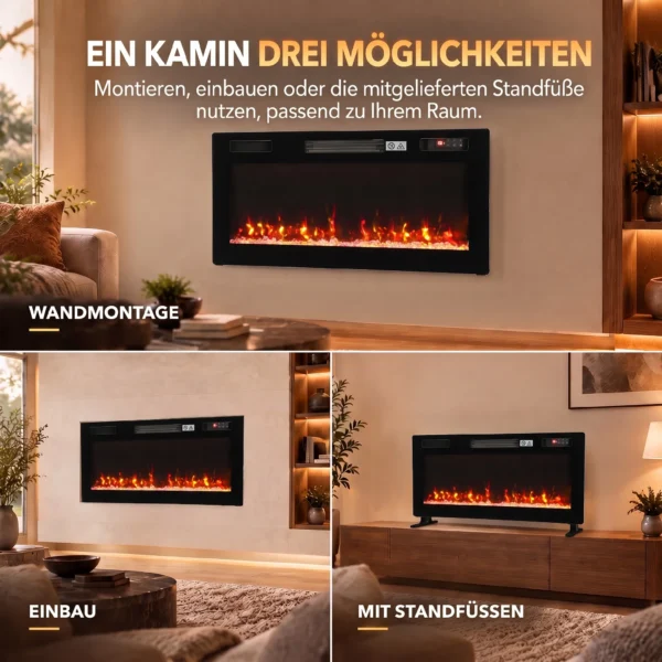 Elektrokachel Ultradun Ontwerp Elektrische Kachel Verwarming Afstandsbediening 92cm