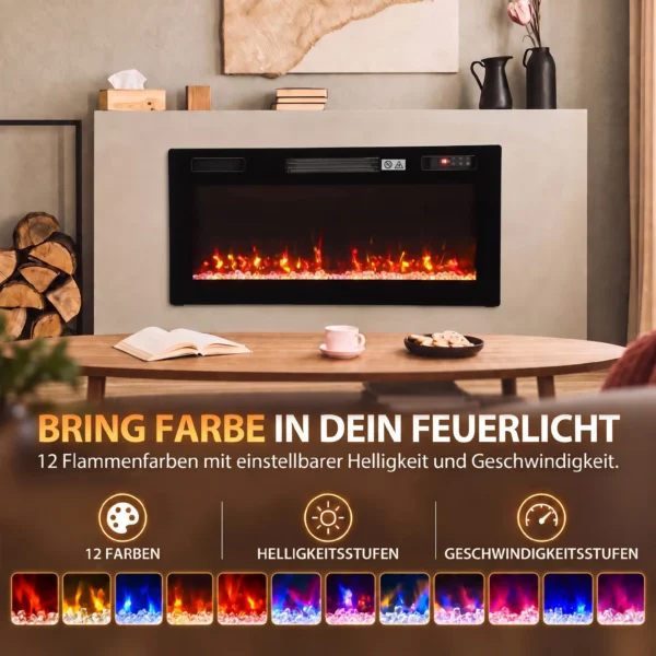 Elektrokachel Ultradun Ontwerp Elektrische Kachel Verwarming Afstandsbediening 92cm