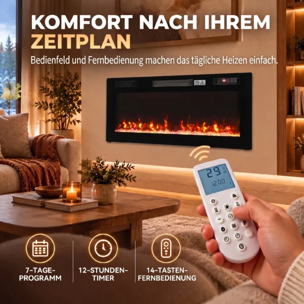 Elektrokachel Ultradun Ontwerp Elektrische Kachel Verwarming Afstandsbediening 92cm