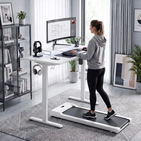 Ergonomisch In Hoogte Verstelbaar Bureauframe Elektrisch Stalen Tafelframe Wit
