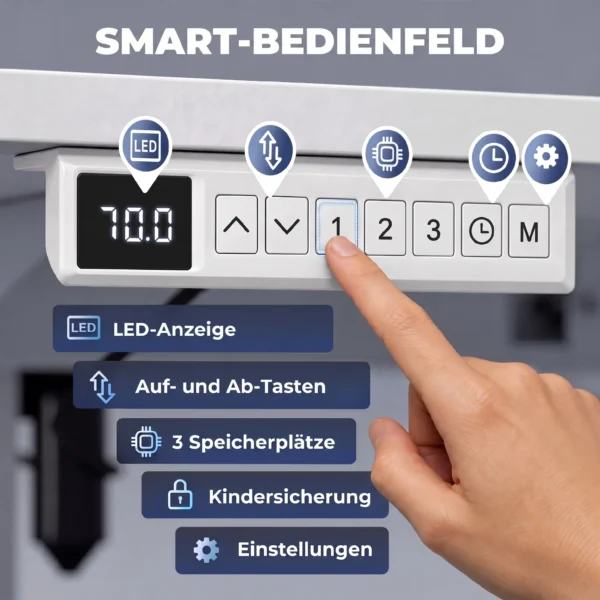 Ergonomisch In Hoogte Verstelbaar Bureauframe Elektrisch Stalen Tafelframe Wit