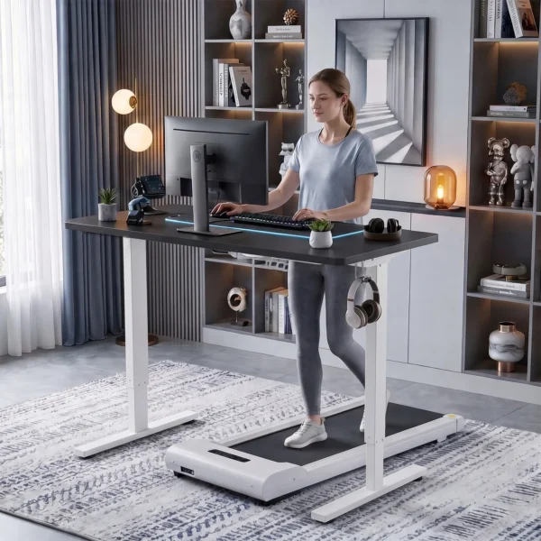 Ergonomisch In Hoogte Verstelbaar Bureauframe Elektrisch Stalen Tafelframe Wit