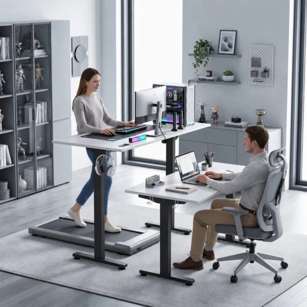 Ergonomisch In Hoogte Verstelbaar Bureauframe, Elektrisch Tafelframe Van Staal, Zwart