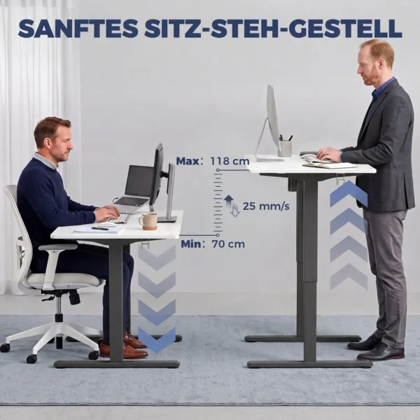 Ergonomisch In Hoogte Verstelbaar Bureauframe, Elektrisch Tafelframe Van Staal, Zwart