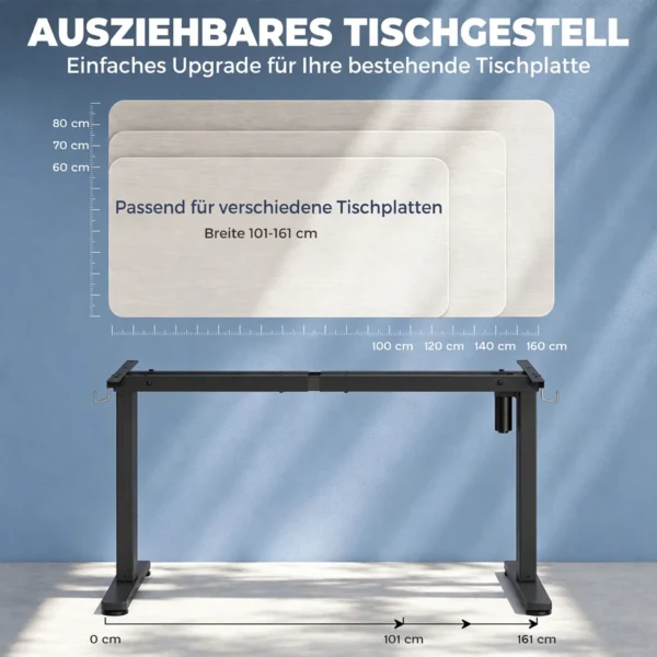 Ergonomisch In Hoogte Verstelbaar Bureauframe, Elektrisch Tafelframe Van Staal, Zwart