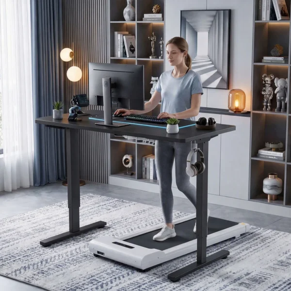 Ergonomisch In Hoogte Verstelbaar Bureauframe, Elektrisch Tafelframe Van Staal, Zwart
