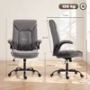 Ergonomische Bureaustoel 360° Draaibaar Met Kantelfunctie Stoffen Bureaustoel Grijs
