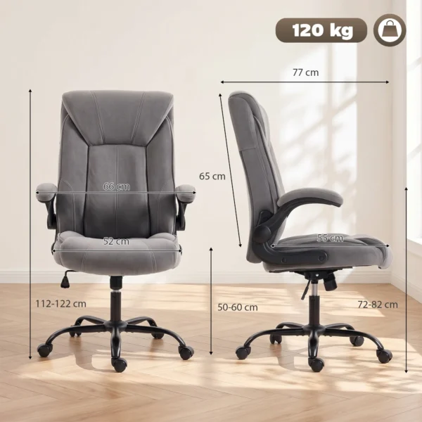 Ergonomische Bureaustoel 360° Draaibaar Met Kantelfunctie Stoffen Bureaustoel Grijs