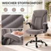 Ergonomische Bureaustoel 360° Draaibaar Met Kantelfunctie Stoffen Bureaustoel Grijs