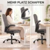Ergonomische Bureaustoel 360° Draaibaar Met Kantelfunctie Stoffen Bureaustoel Grijs