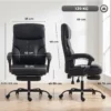 Ergonomische Bureaustoel Met Voetensteun, Hoge Rugleuning, Kantelfunctie, PU Leer, Zwart
