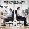 Ergonomische Bureaustoel Met Voetensteun, Hoge Rugleuning, Kantelfunctie, PU Leer, Zwart
