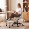 Ergonomische Kleermakerszit Bureaustoel, 360° Draaibare ADHD Meditatiestoel Met Wielen En Hoogteverstelling, Crème Wit