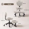 Ergonomische Kleermakerszit Bureaustoel, 360° Draaibare ADHD Meditatiestoel Met Wielen En Hoogteverstelling, Crème Wit